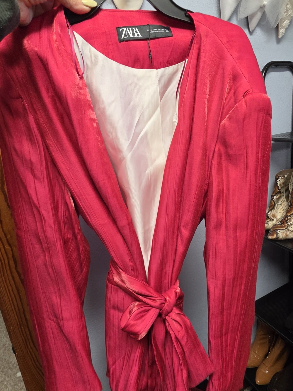 Zara Women's Hot Pink Wrap Jacket